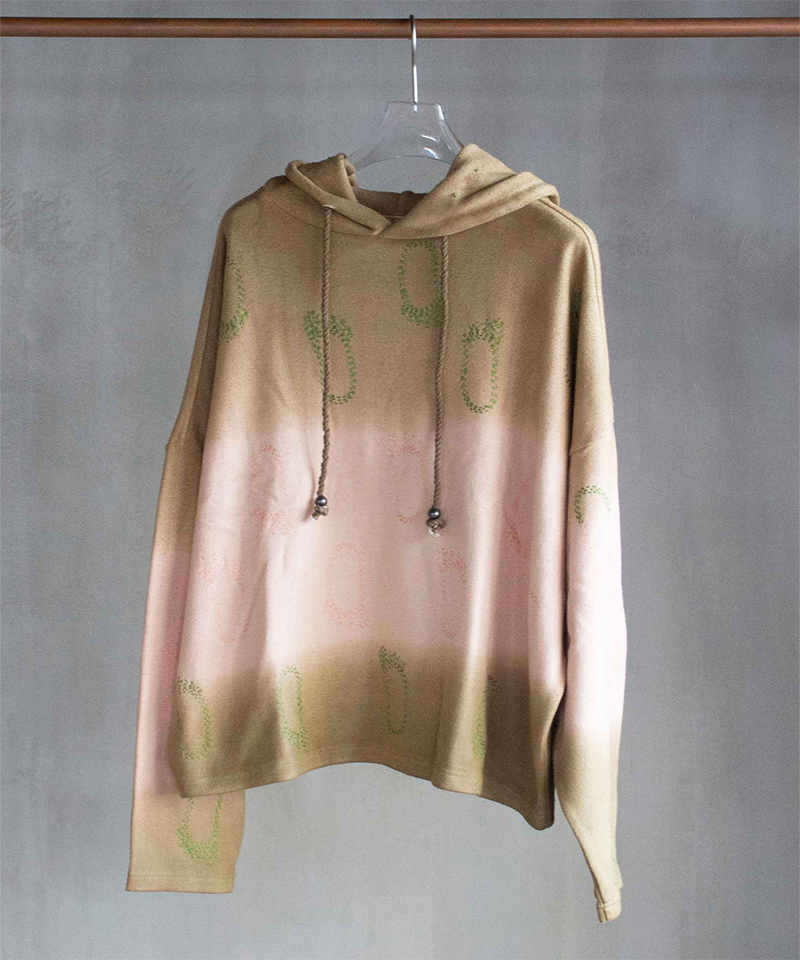 GLASS CYPRESS Ivory Footprint Hoodie Ivory - Mens