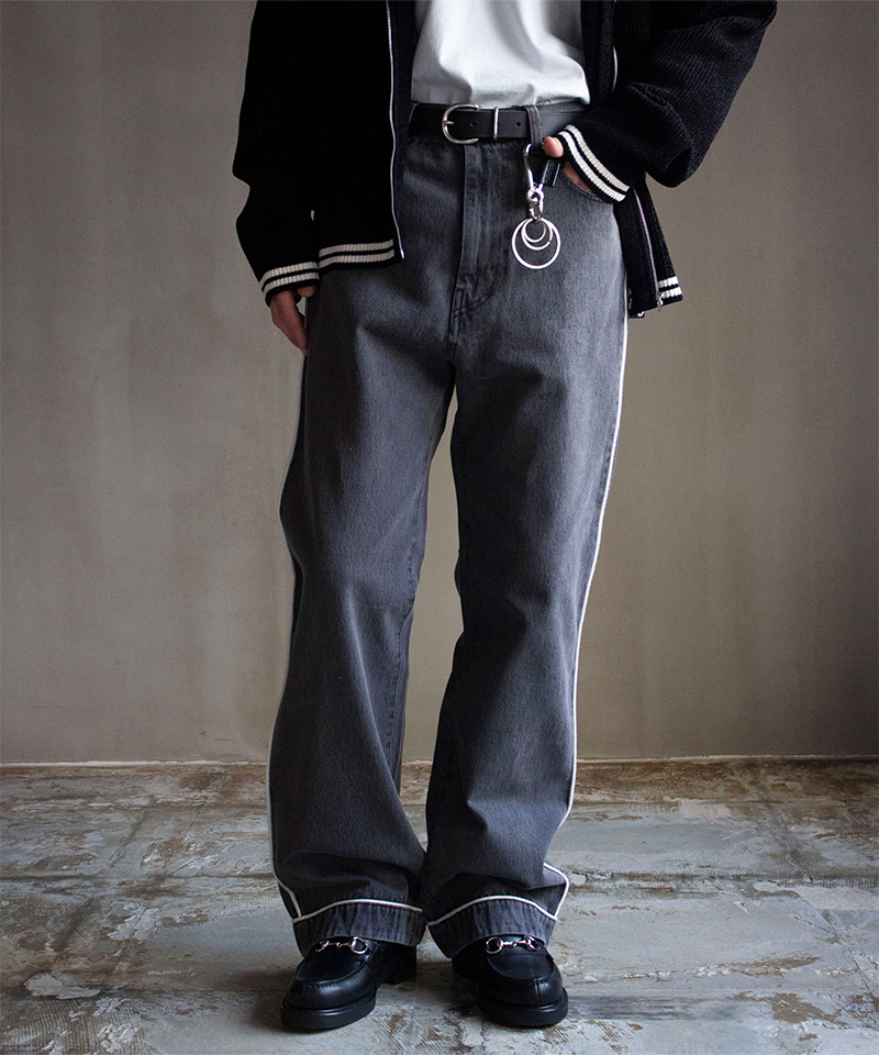 PHINGERIN SHOECUT PIPING JEANS B:BLACK - Mens