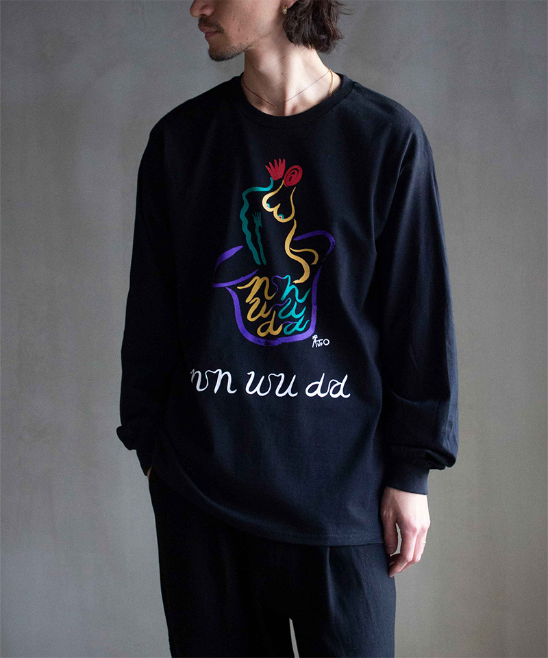 nnuudd MISATO ANDO DESIGN "nnuudd" LOGO L/S BLACK - Mens