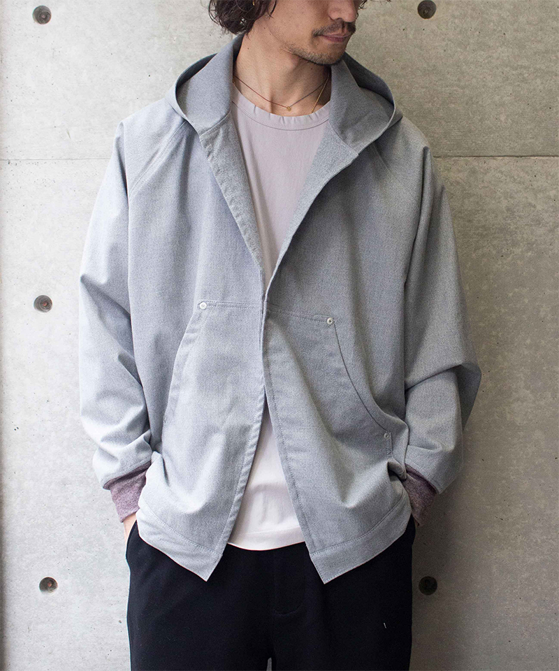 HOMELESS TAILOR Batten Hoodie gray - Mens
