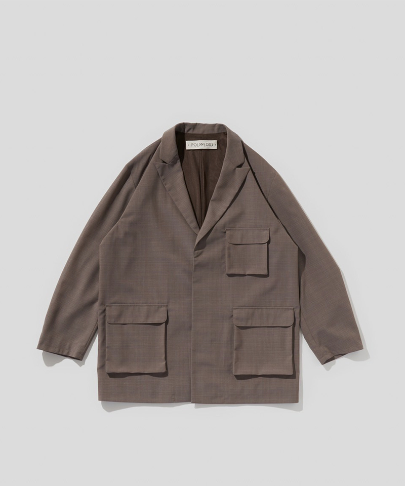 POLYPLOID LONG JACKET C STONE - Mens