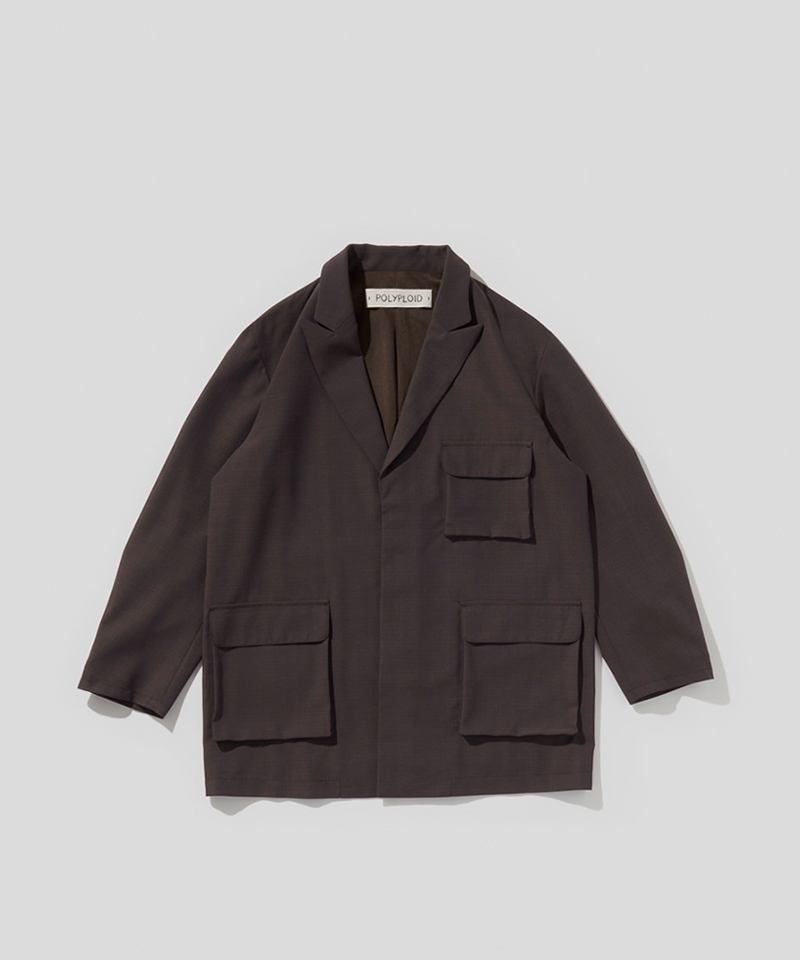 POLYPLOID LONG JACKET C DARK BROWN - Mens | rroomm onlinestore