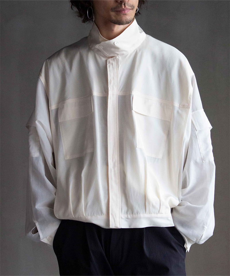 ANTHEM A SHEER COTTON DOLMAN SHIRTS BLOUSON IVORY - Mens