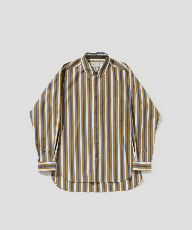 POLYPLOID CLASSIC POCKET SHIRT B MUSTARD STRIPE - Mens