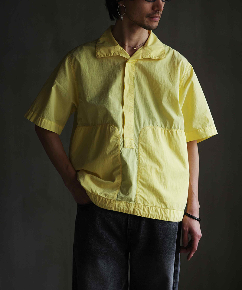 RANRA FOREGER COTTON NYLON POLO SHIRT  CUSTARD - Mens