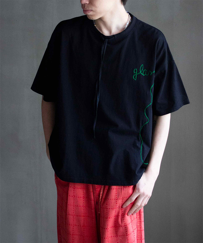 GLASS CYPRESS Black Neck Tie T-Shirt Black - Mens