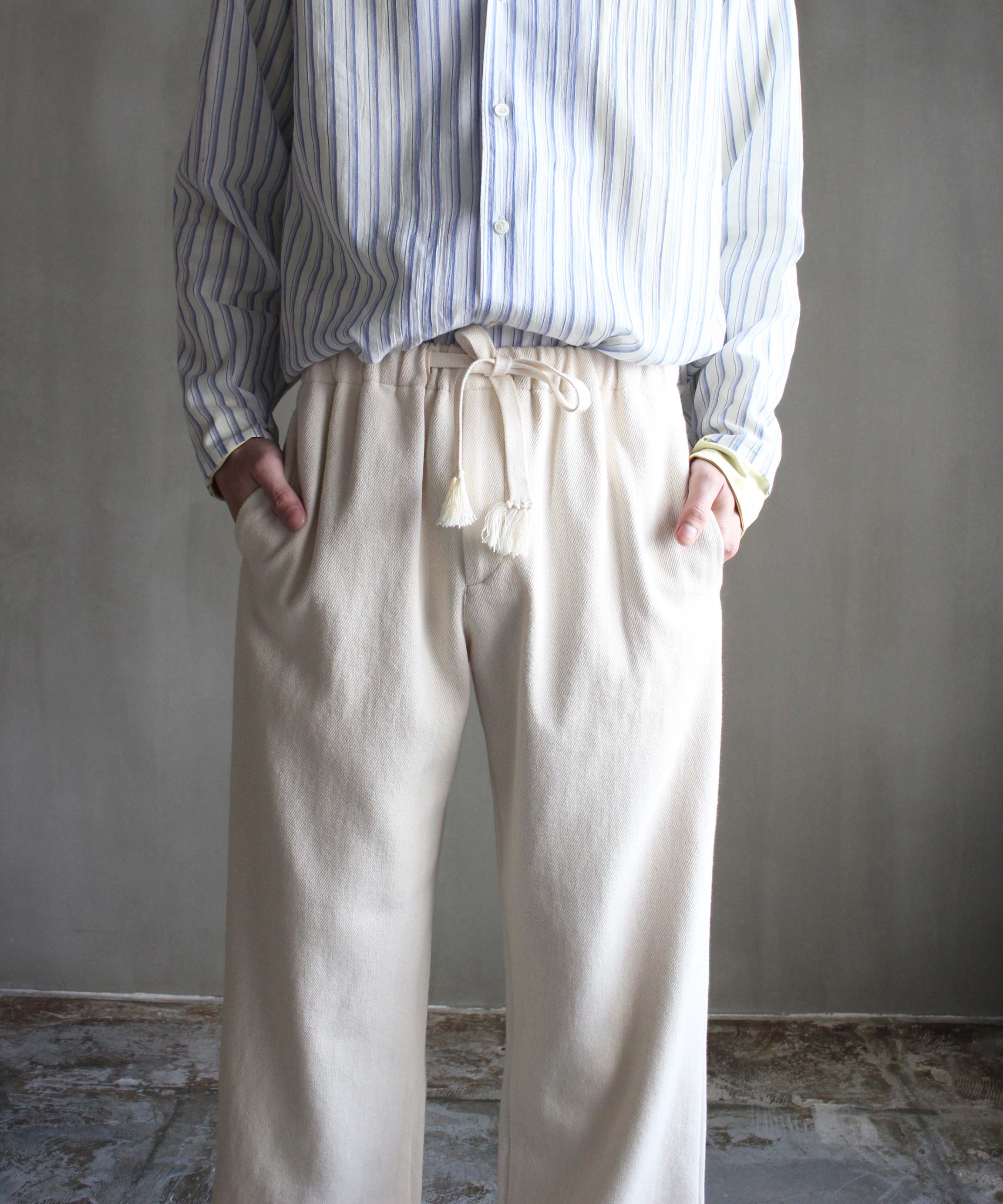 パンツ old folk house / denim easy pants ivory OLD FOLK HOUSE At Home - Denim Ivory - Mens | rroomm onlinestore