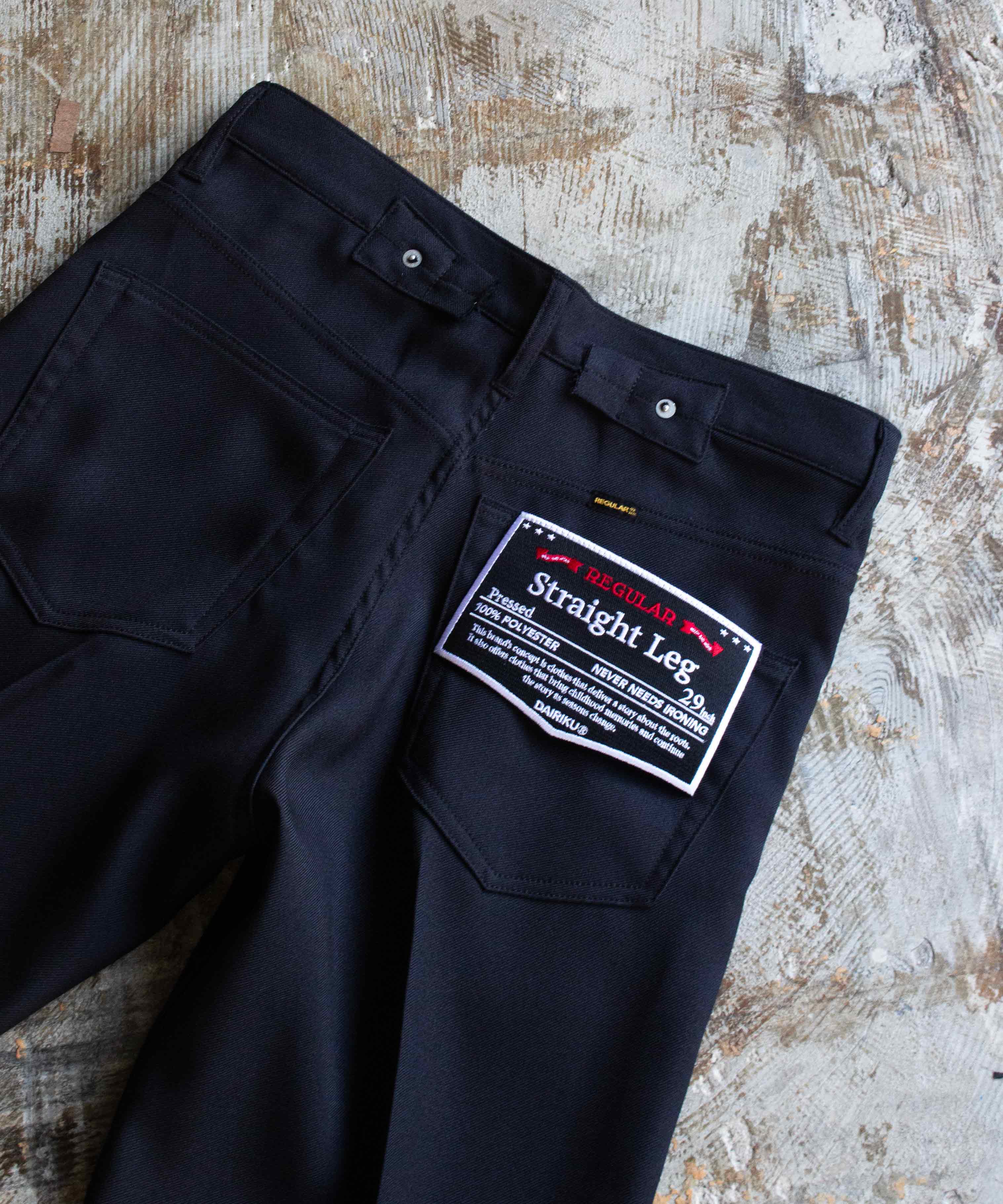 DAIRIKU "Straight" Pressed Pants Black - Mens