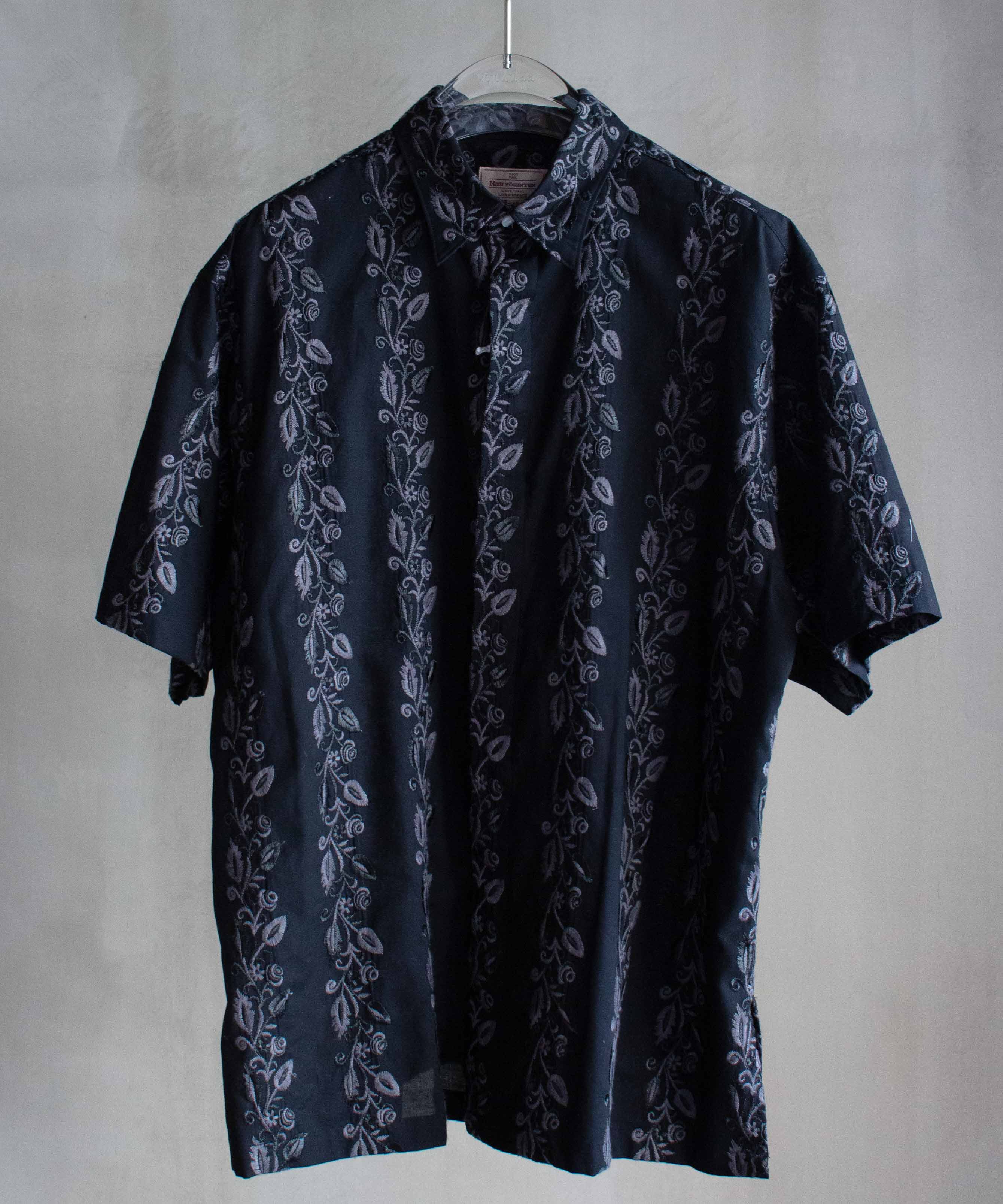 NEZU YO-HINTEN エンブロイダリーショートスリーブシャツ ブラック - Mens