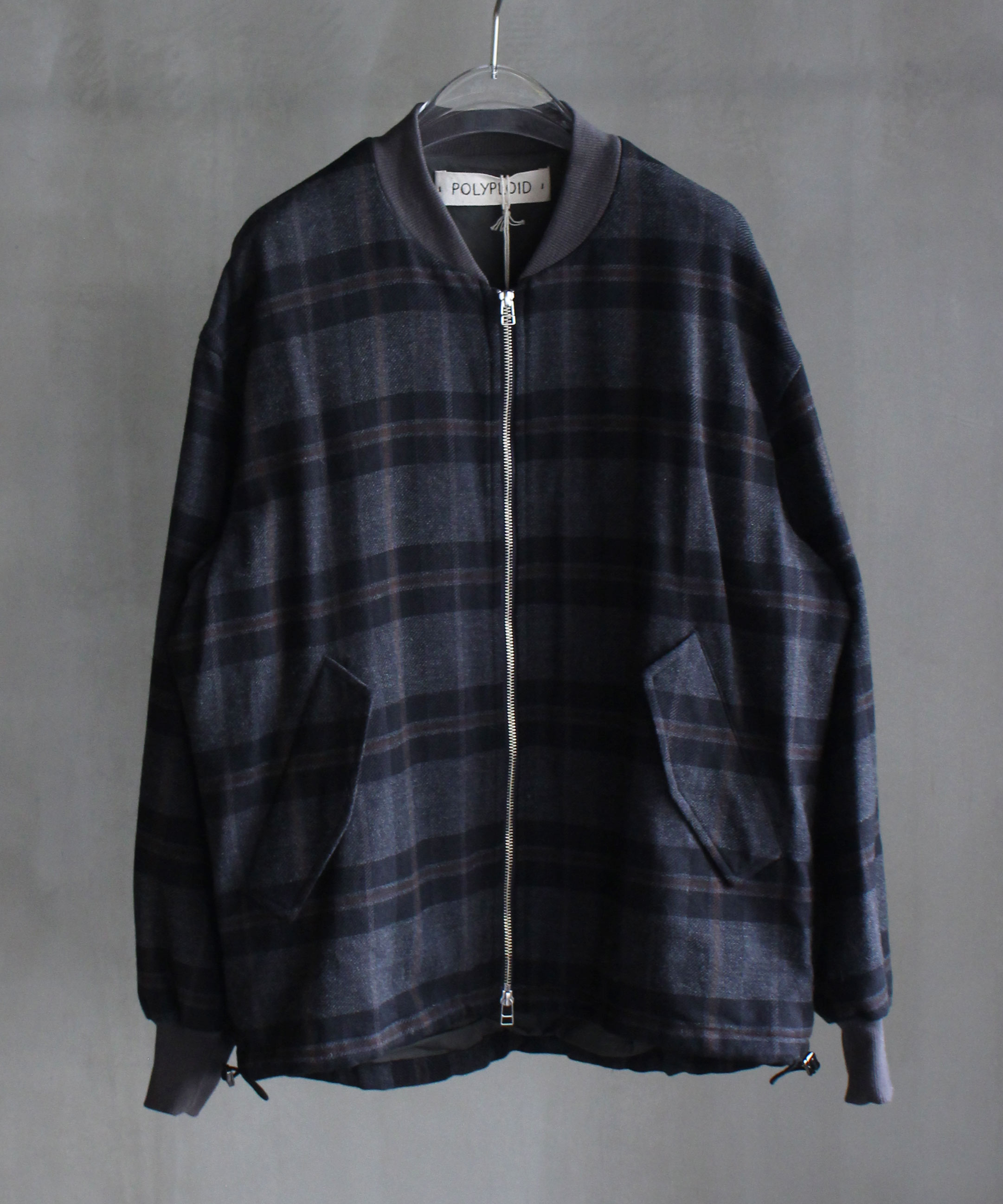 POLYPLOID BOMBER JACKET C GRAY CHECK - | rroomm onlinestore