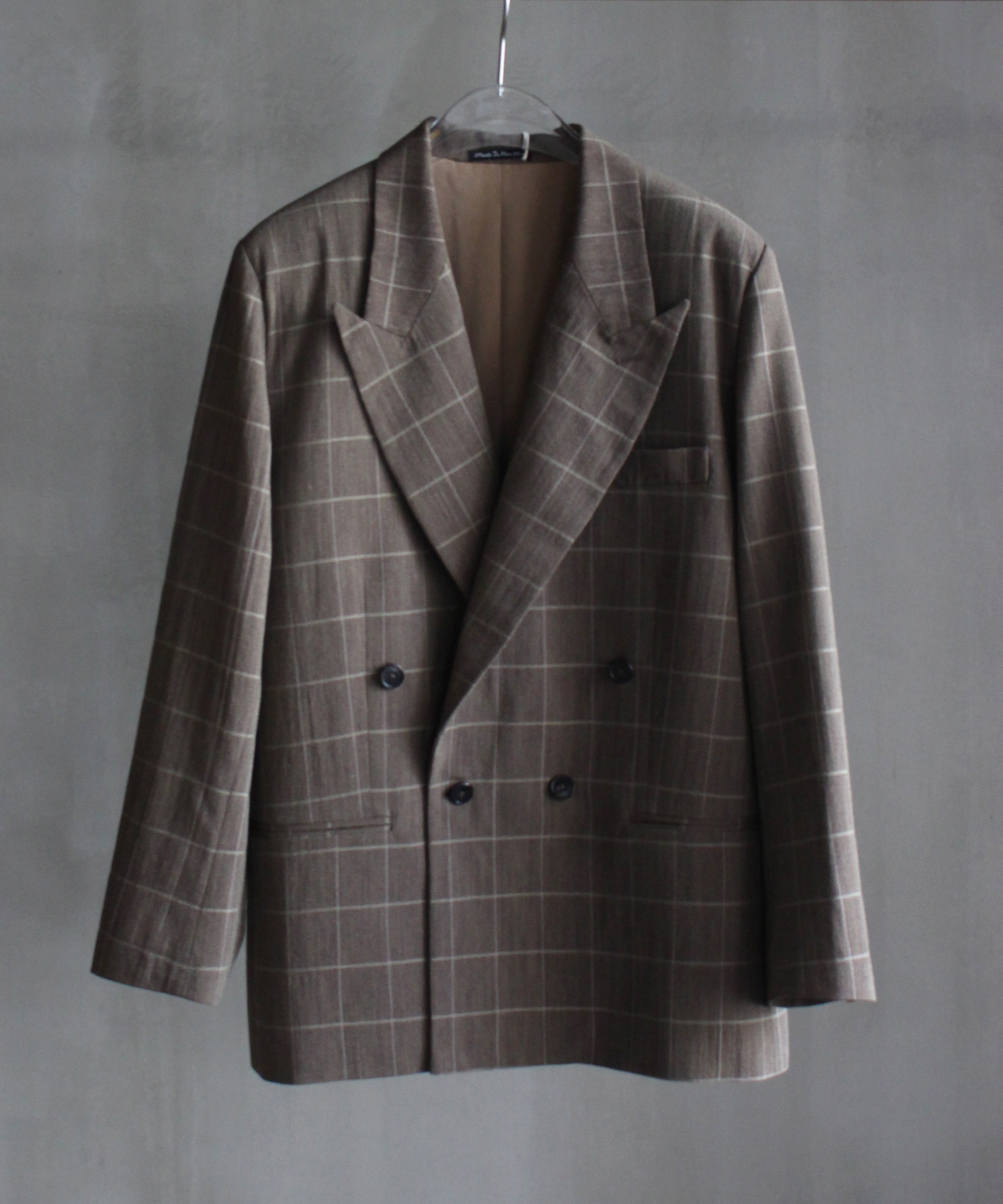 colbo Double Breasted Blazer Vintage Brown Plaid -
