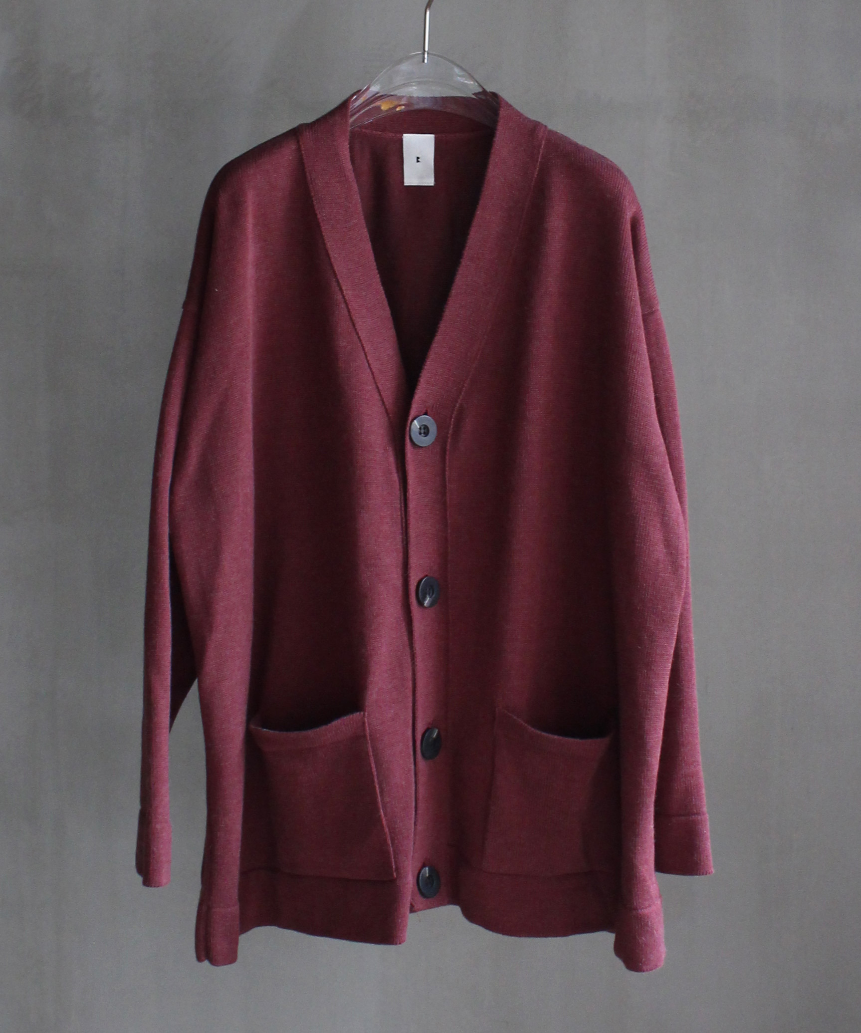 RL OVER V CARDIGAN  BORDEAUX -