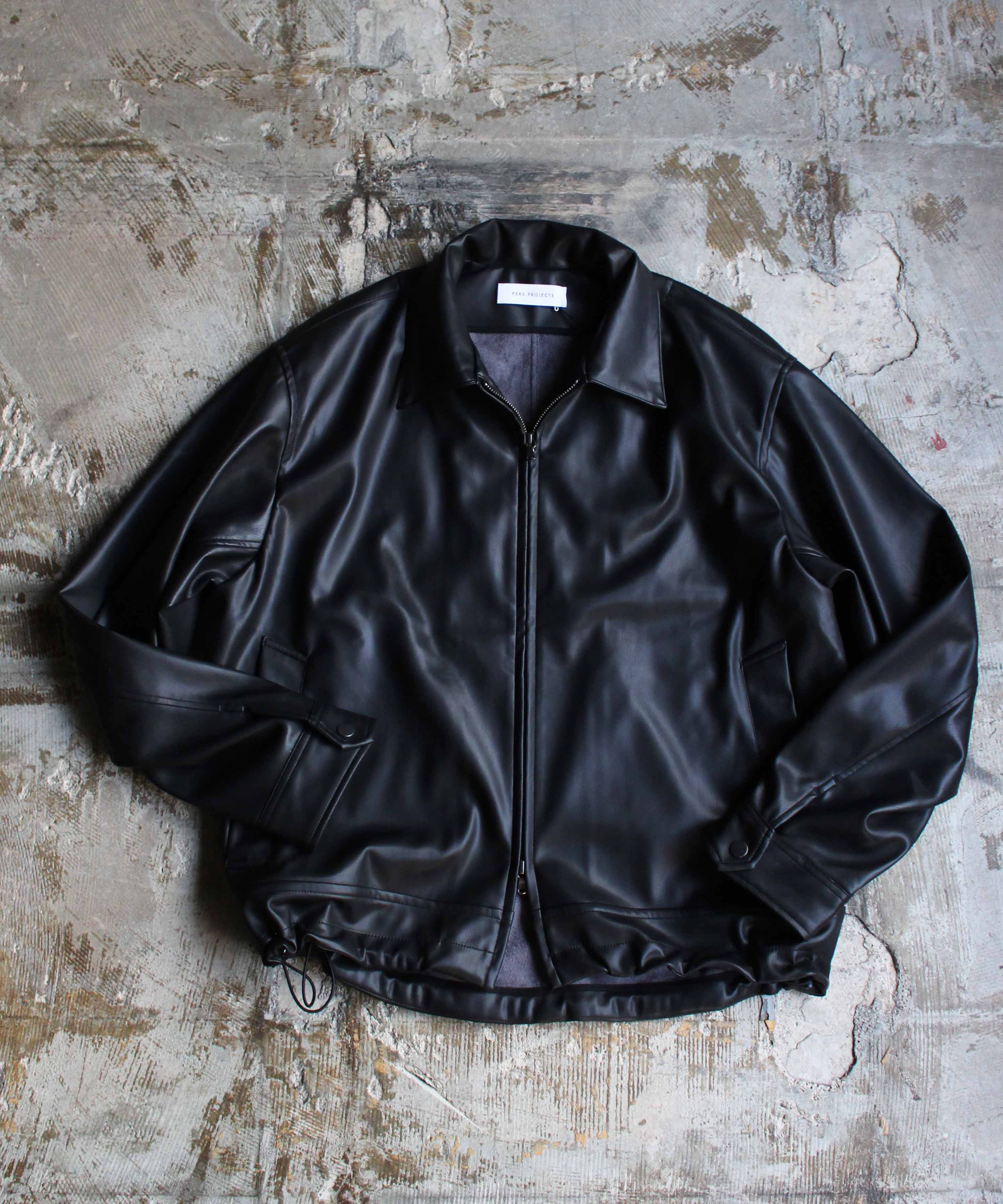 PERS PROJECTS JENS SHORT BLOUSON “vegan leather” BLACK -