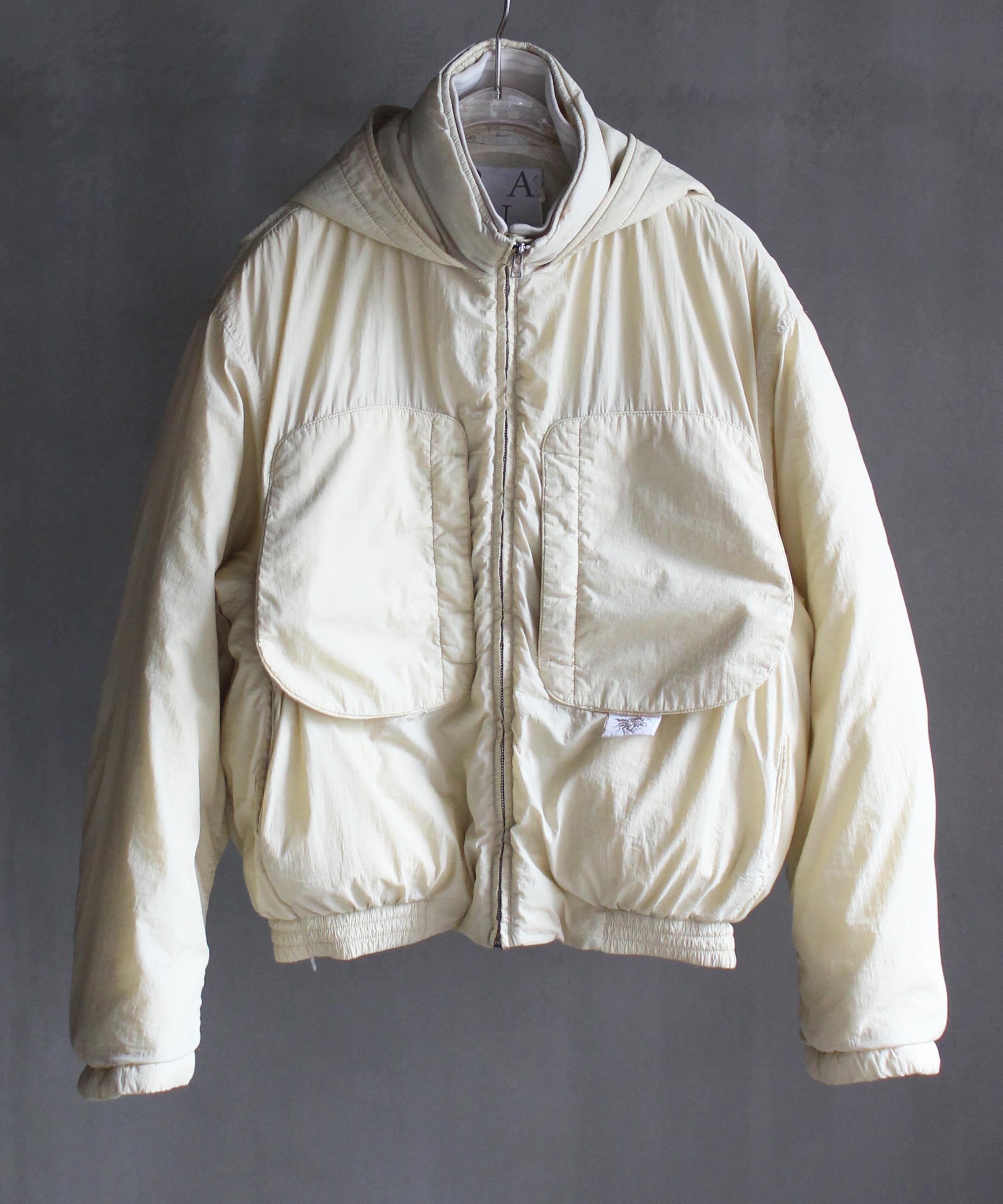 RANRA PURS PADDED NYLON HOODIE JACKET PUTTY - | rroomm onlinestore