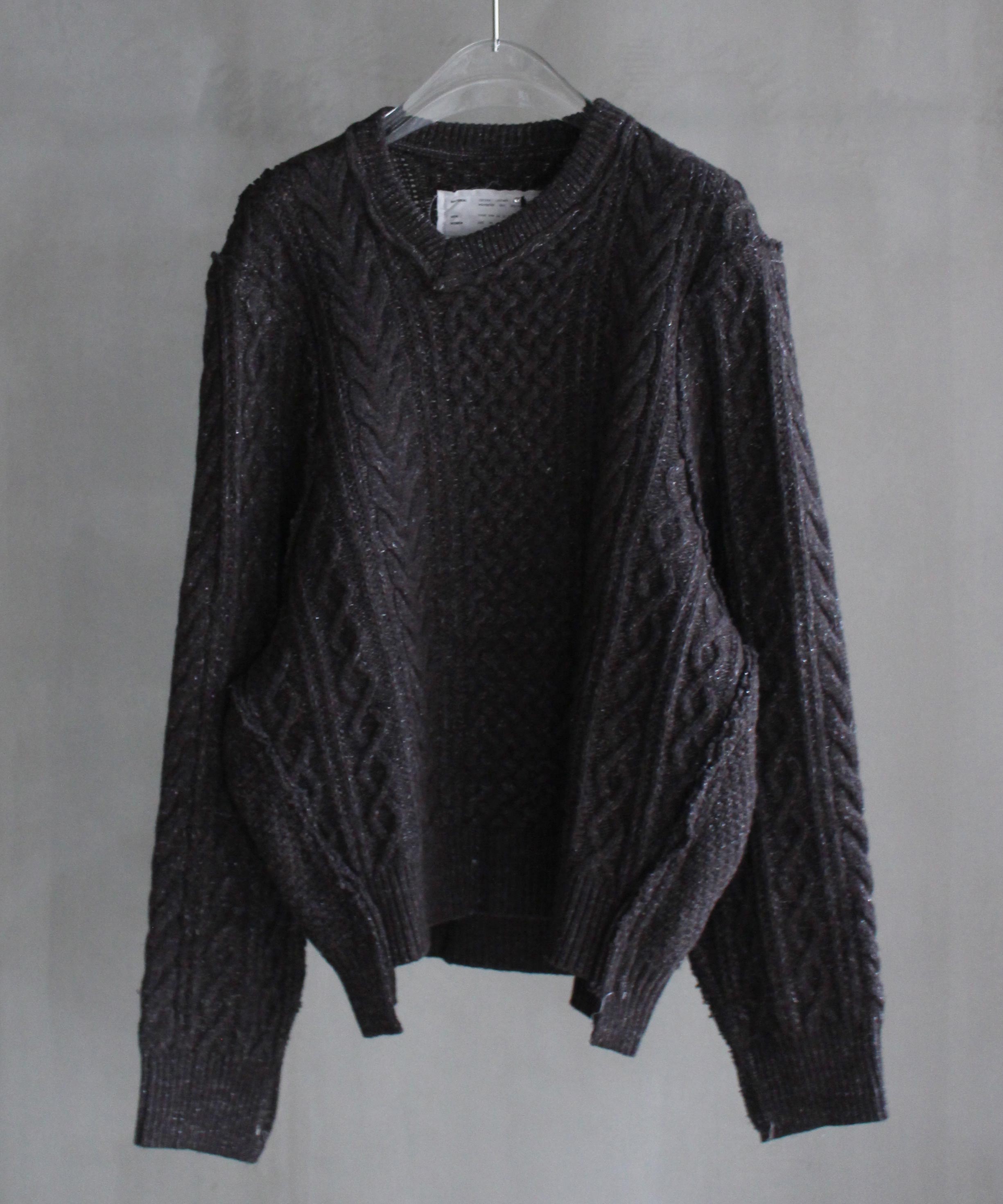 CAMIEL FORTGENS FRANKENSTEIN CALBE KNIT NATURAL BROWN GLITTER -