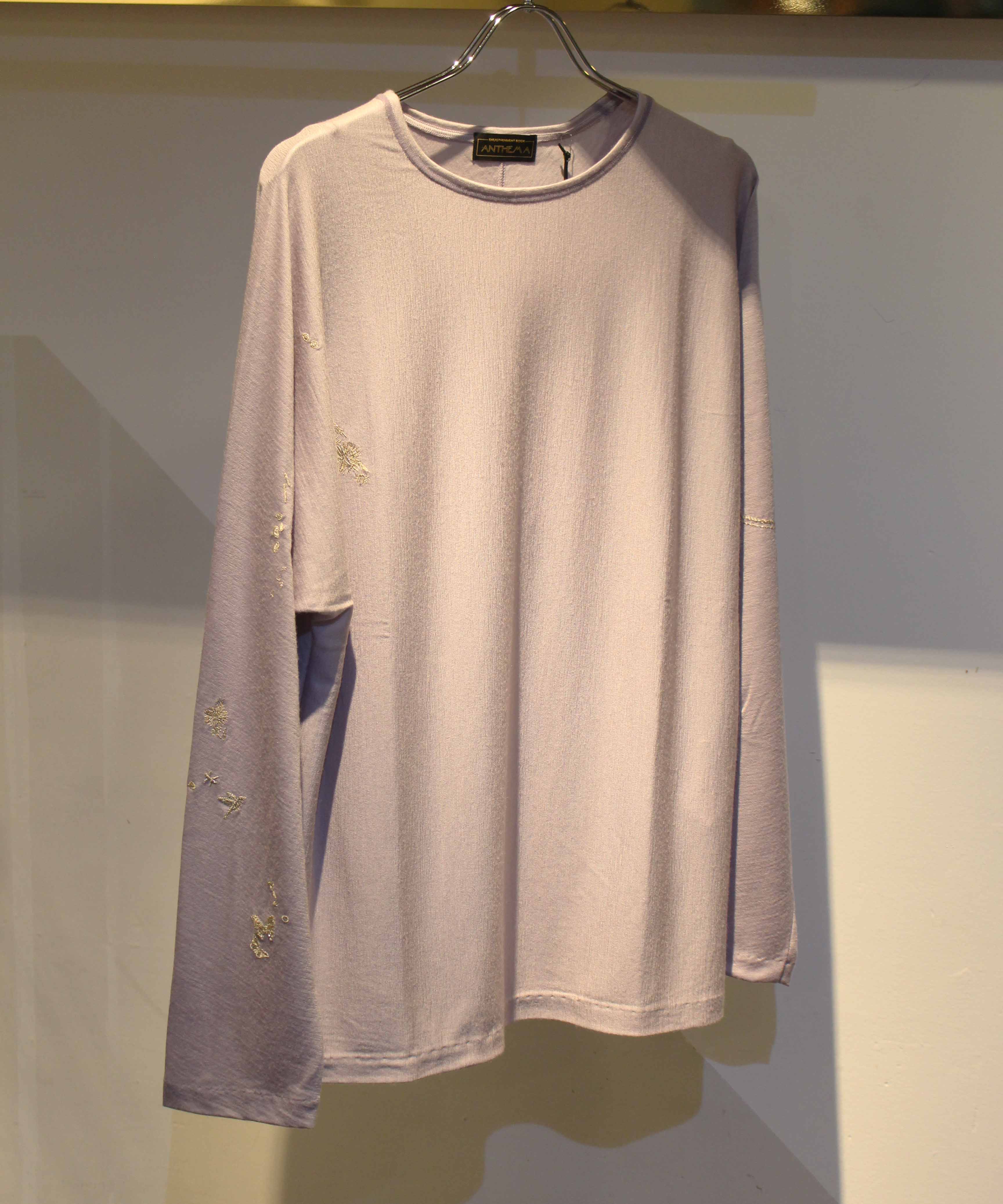 ANTHEM A LINKING PATTERN WASHABLE WOOL JERSY embroidery FOG PURPLE -
