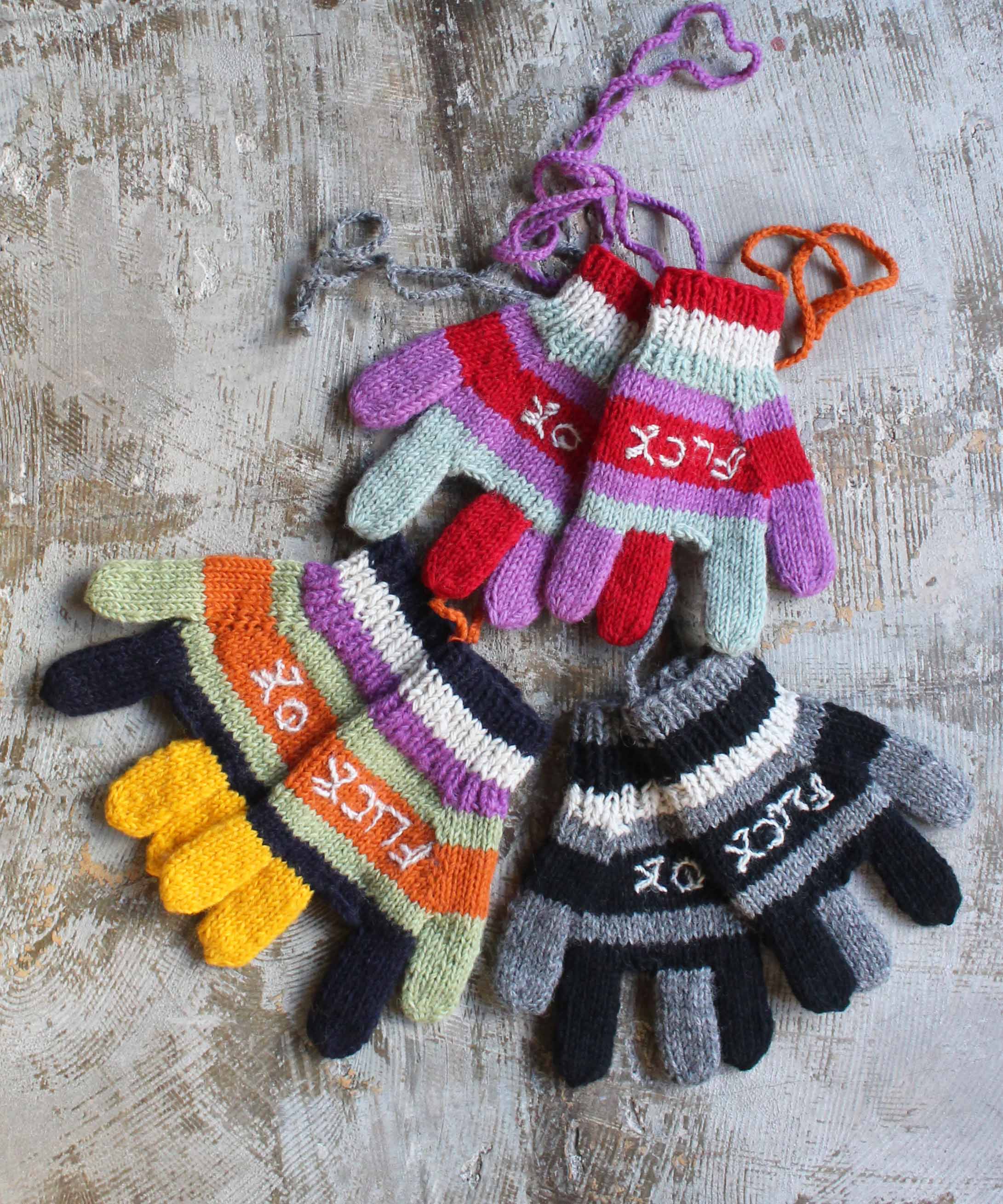 FAQ:japaneeds "F○CK OK" WOOLEN HANDKNIT GLOVE  -