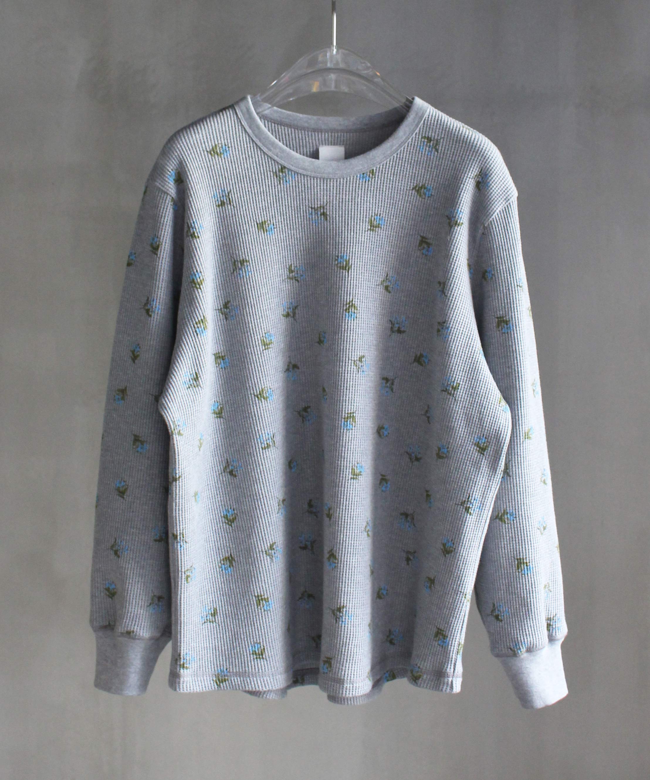 RL LILY PRINT THERMAL L/S GRAY/TURQUOISE -