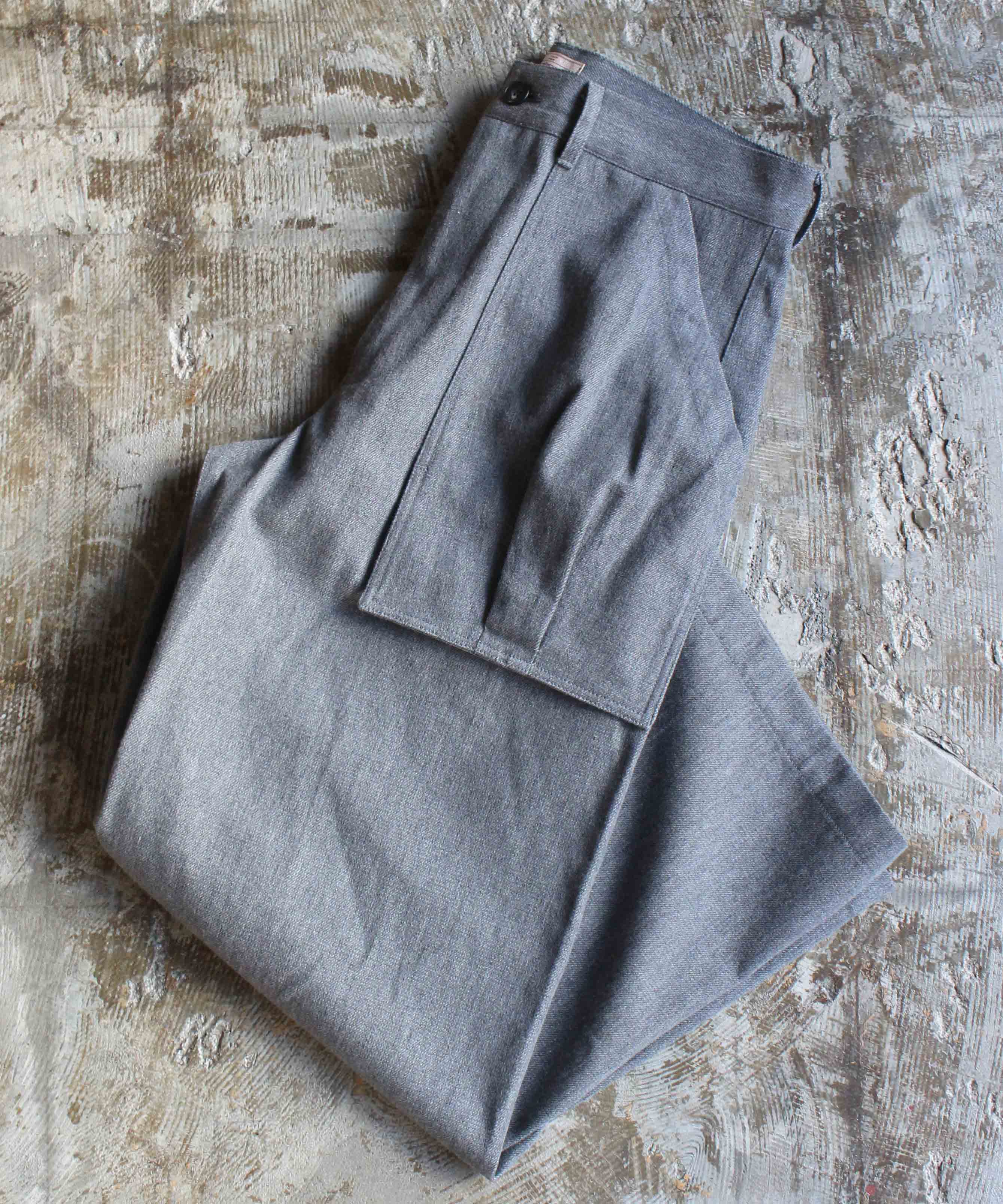 NEZU YO-HINTEN ウールコットンワークパンツ グレー -