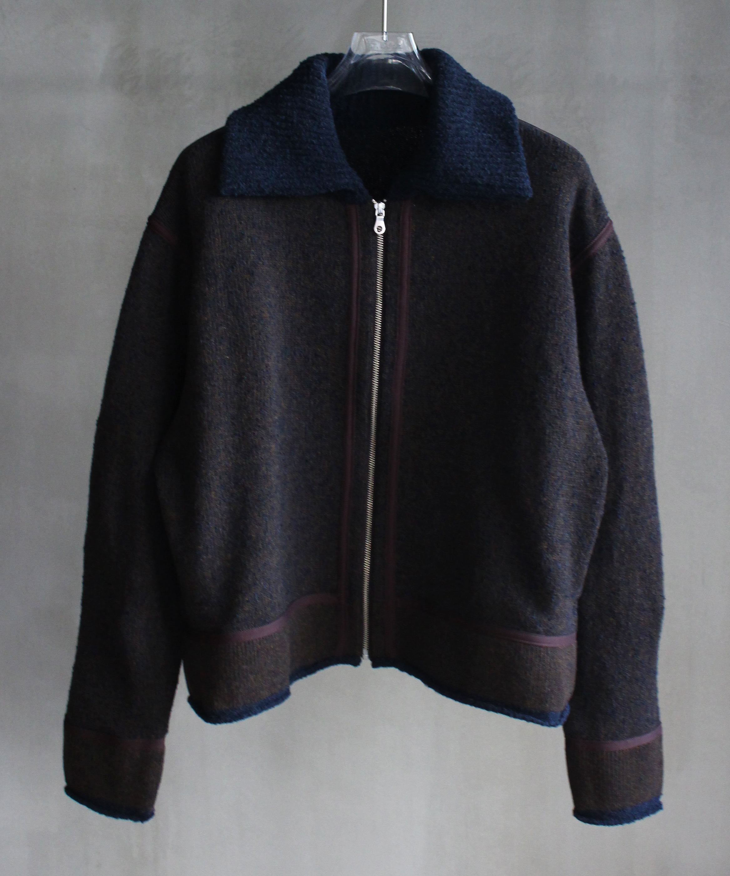 crepuscule KNIT FLIGHT JACKET -exclusive BROWN -