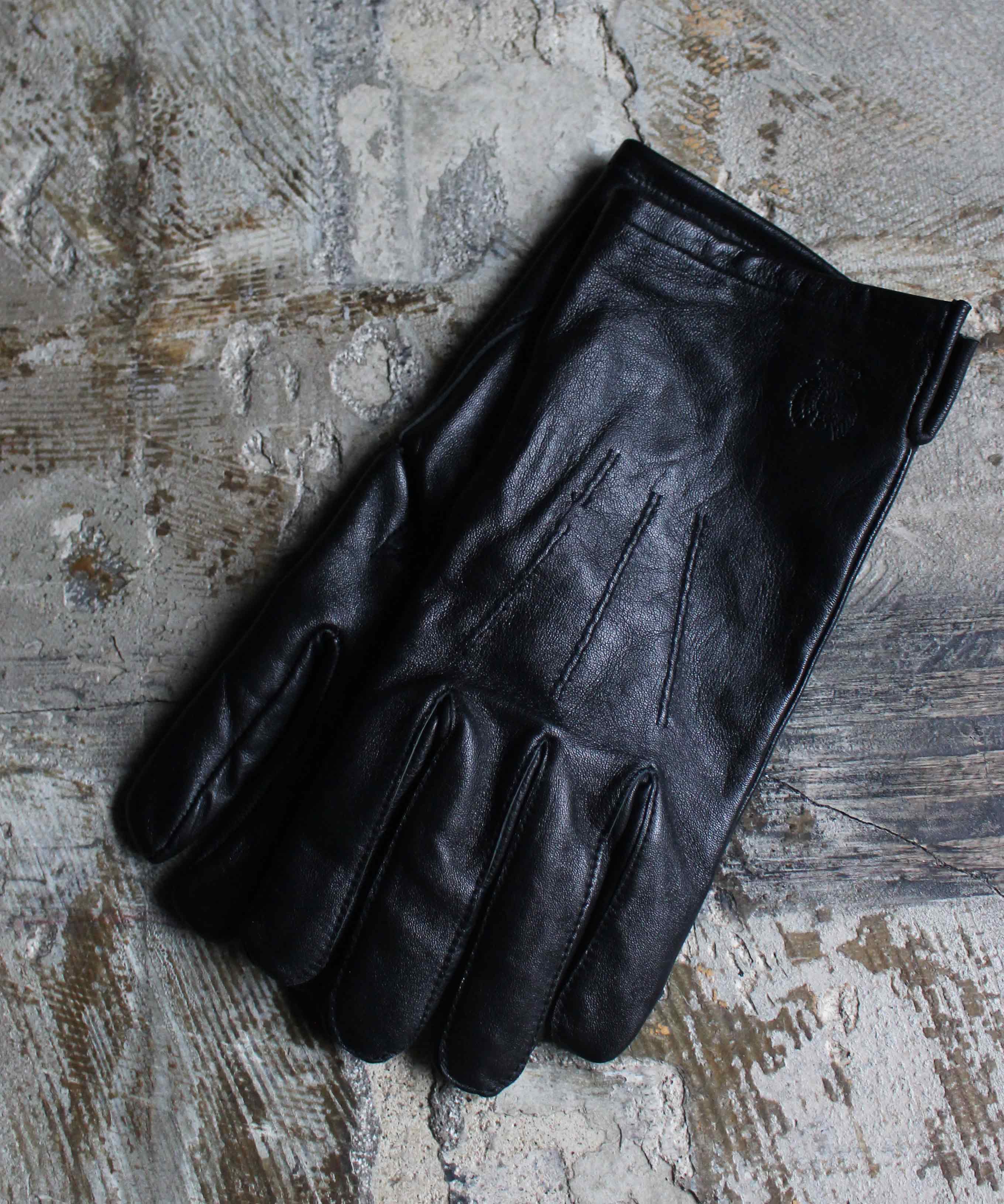 DEADSTOCK ITALY Carabinieri LEATHER GLOVE BLACK -