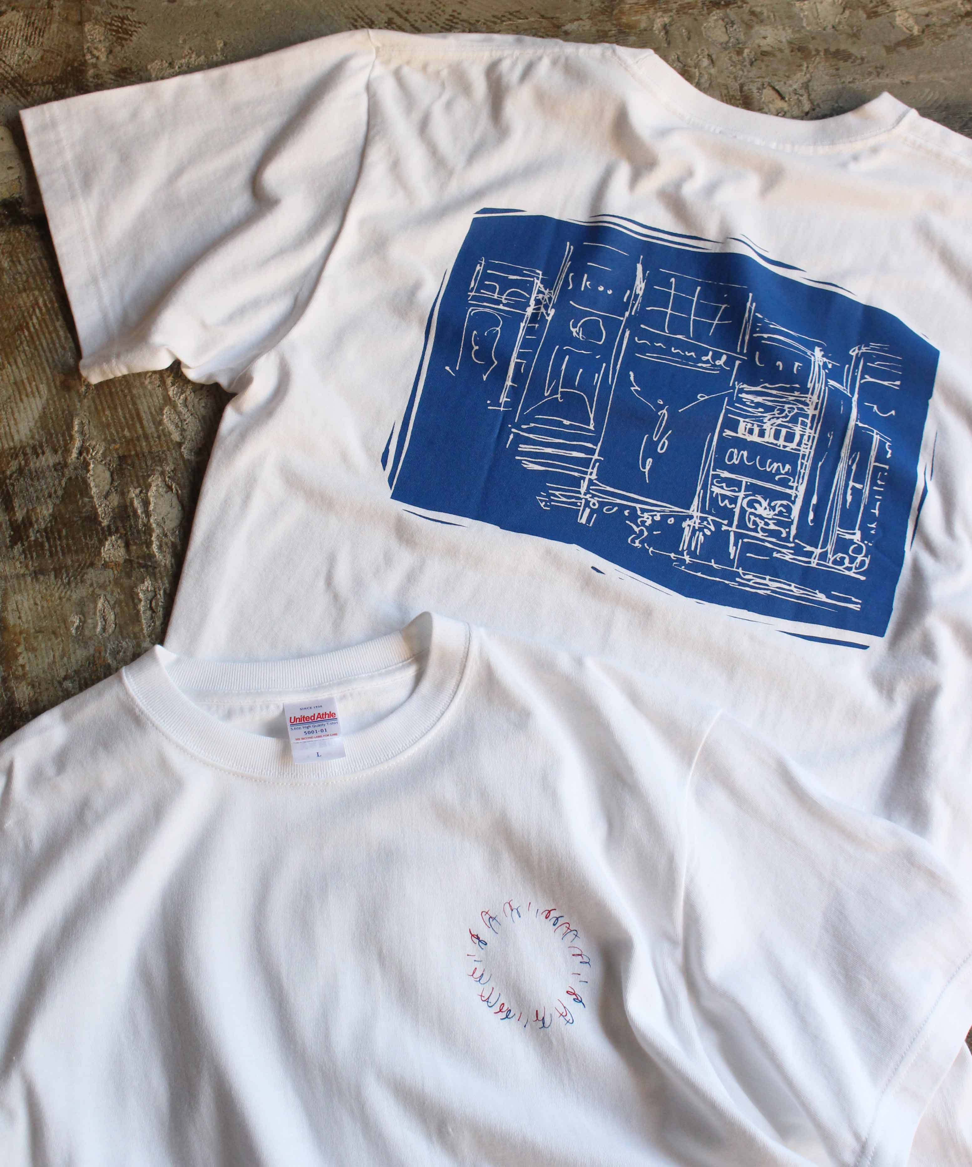 nnuudd naniwa print TEE WHITE -