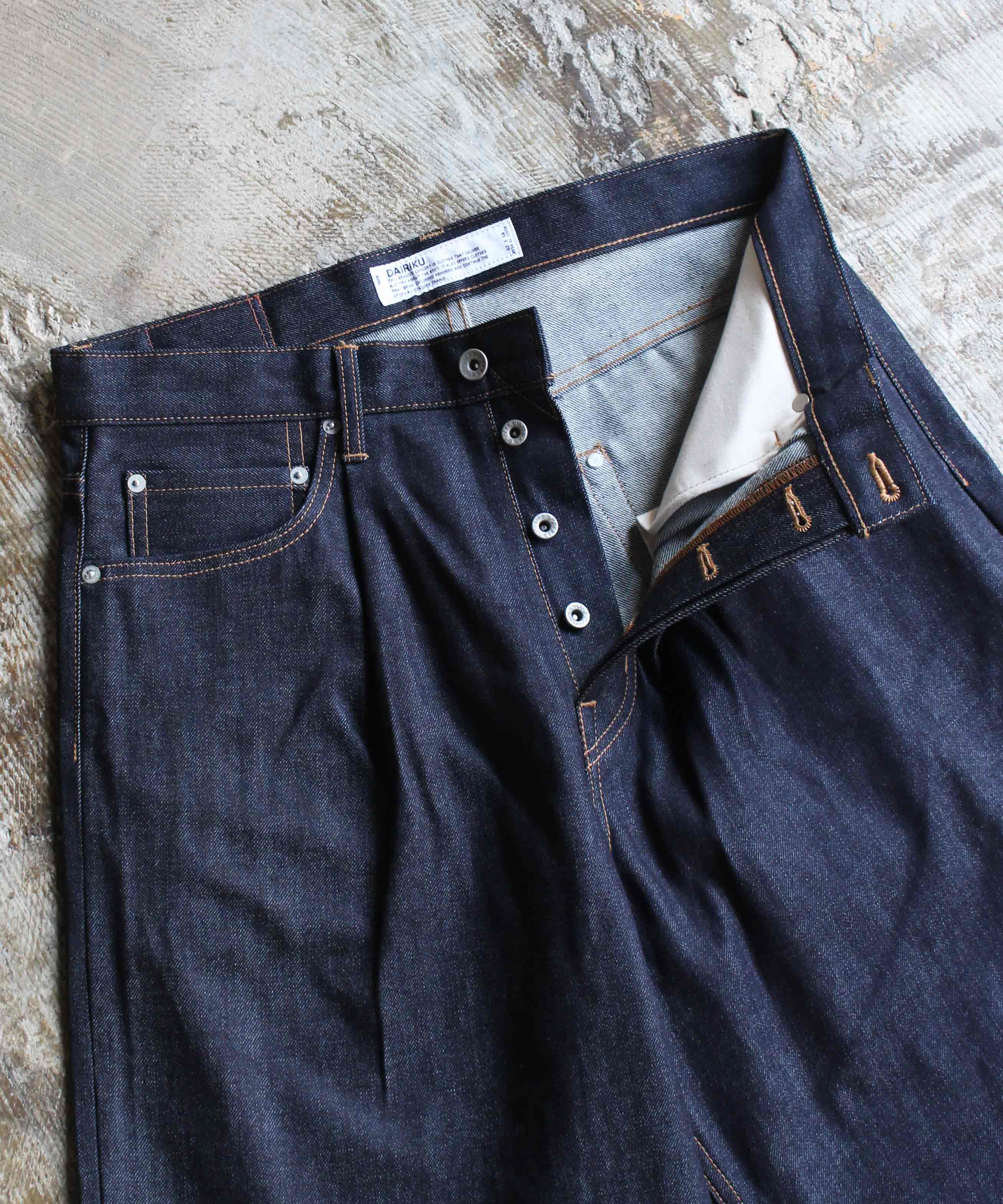 DAIRIKU "Wide" Rigid Denim Pants Indigo -