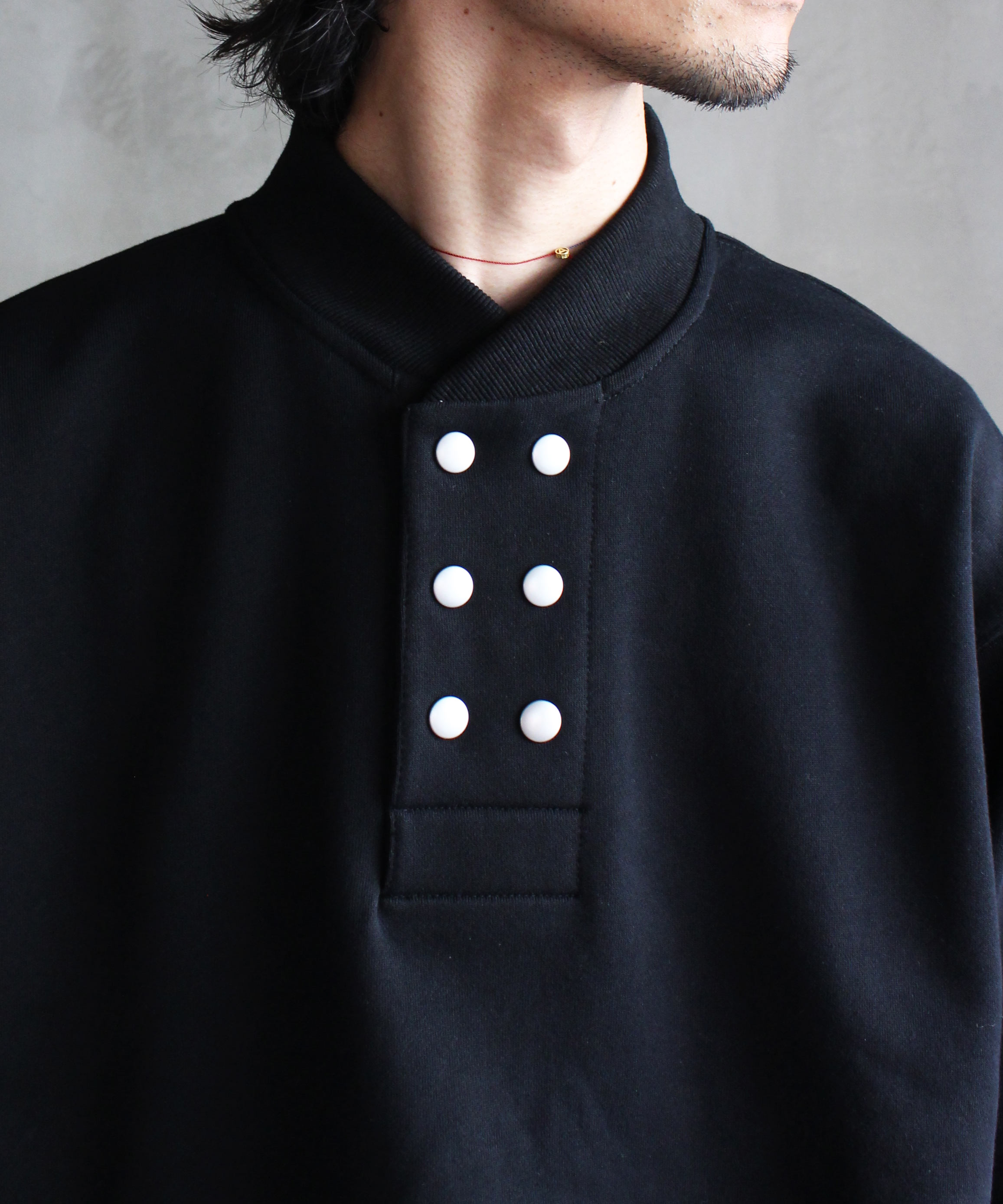 トップス PHINGERIN DOUBLE HENLEY SWEATS PHINGERIN フィンガリン DOUBLE HENLEY SWEATSHIRT・BLACK - tity