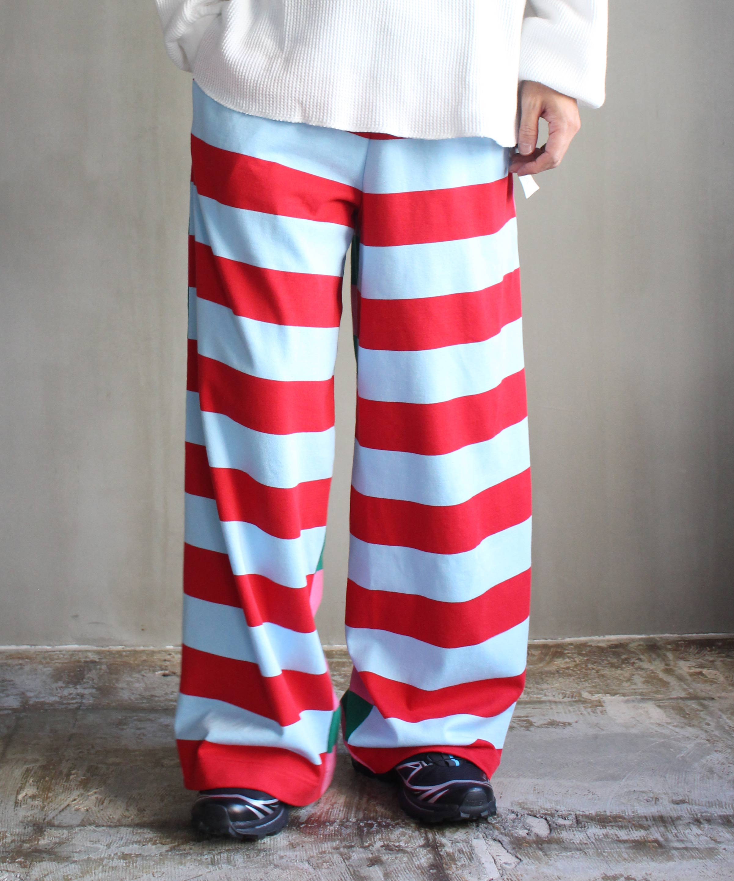 TSTS G.F.G.S DOUBLE SIDED STRIPE PANTS PINK,GREEN,SAXE AND RED