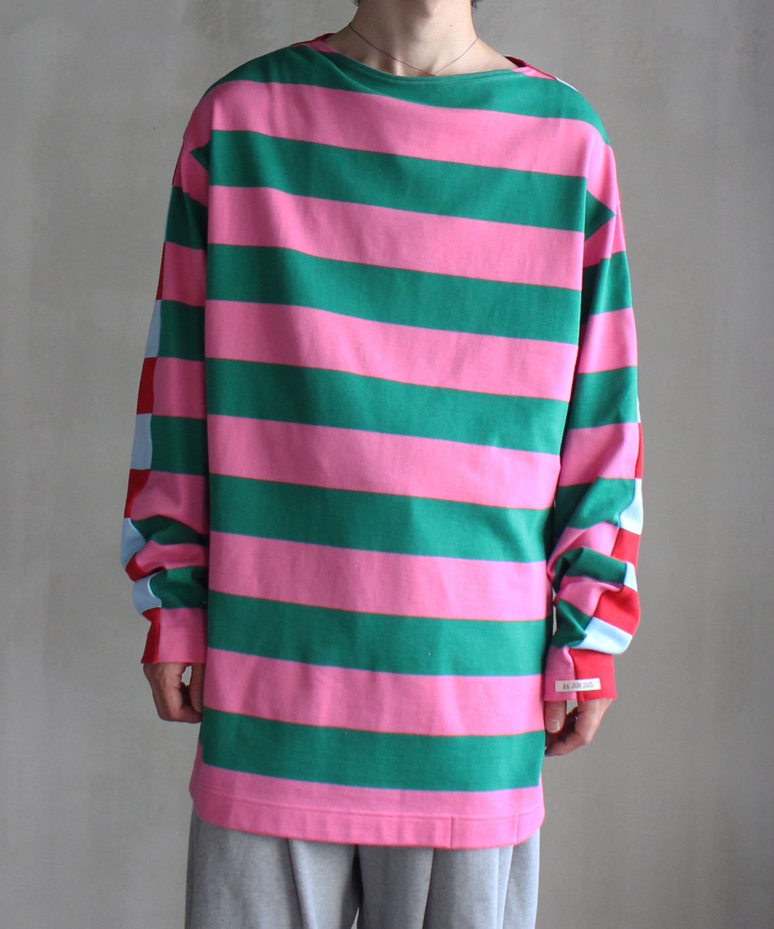 TSTS G.F.G.S DOUBLE SIDED STRIPE SHIRT PINK,GREEN,SAXE AND RED