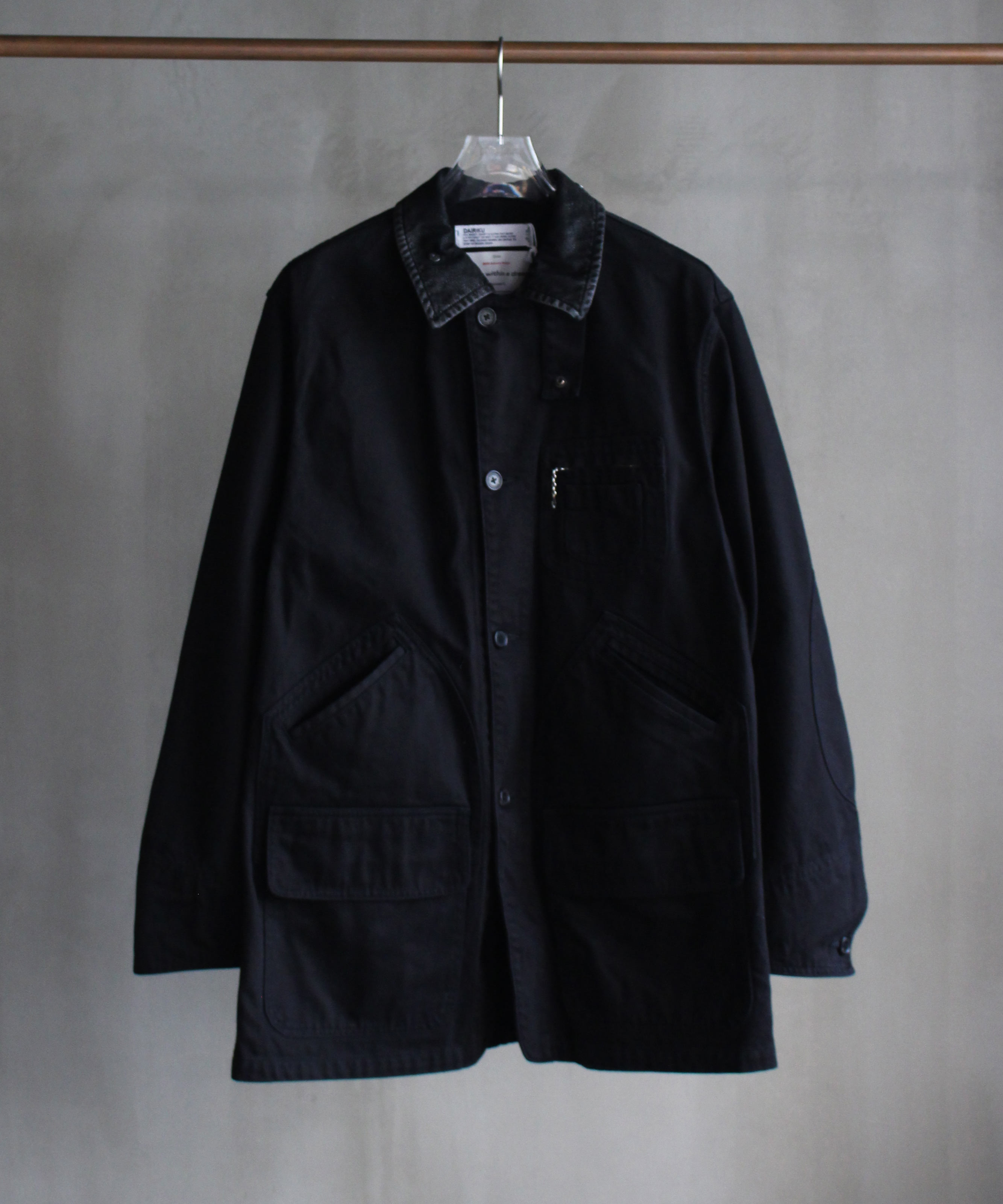 DAIRIKU "Cooper" Vintage Washed Hunting Jacket Black -