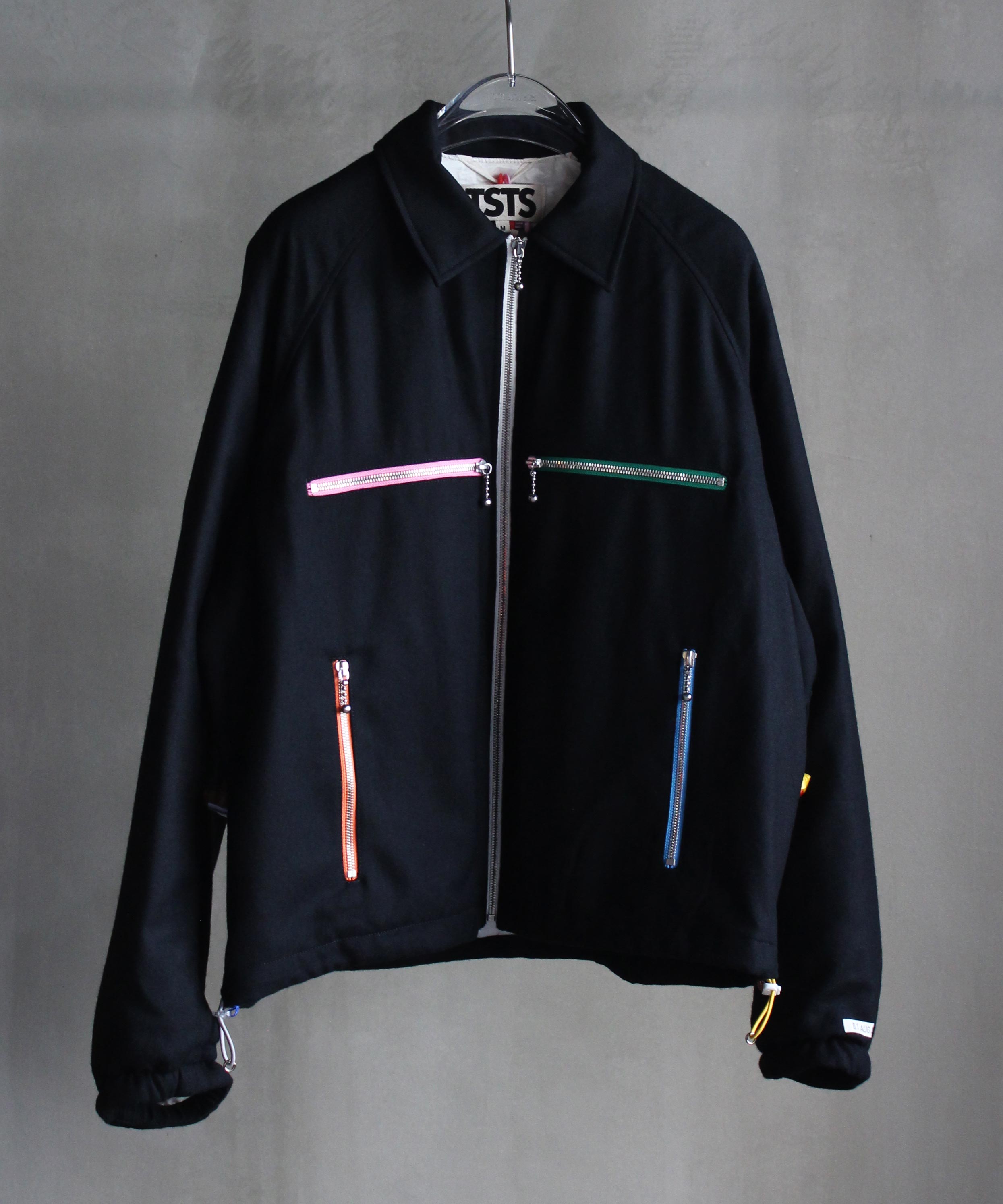 TSTS MULTI COLOR ZIP BOMBER JACKET BLACK - | rroomm onlinestore