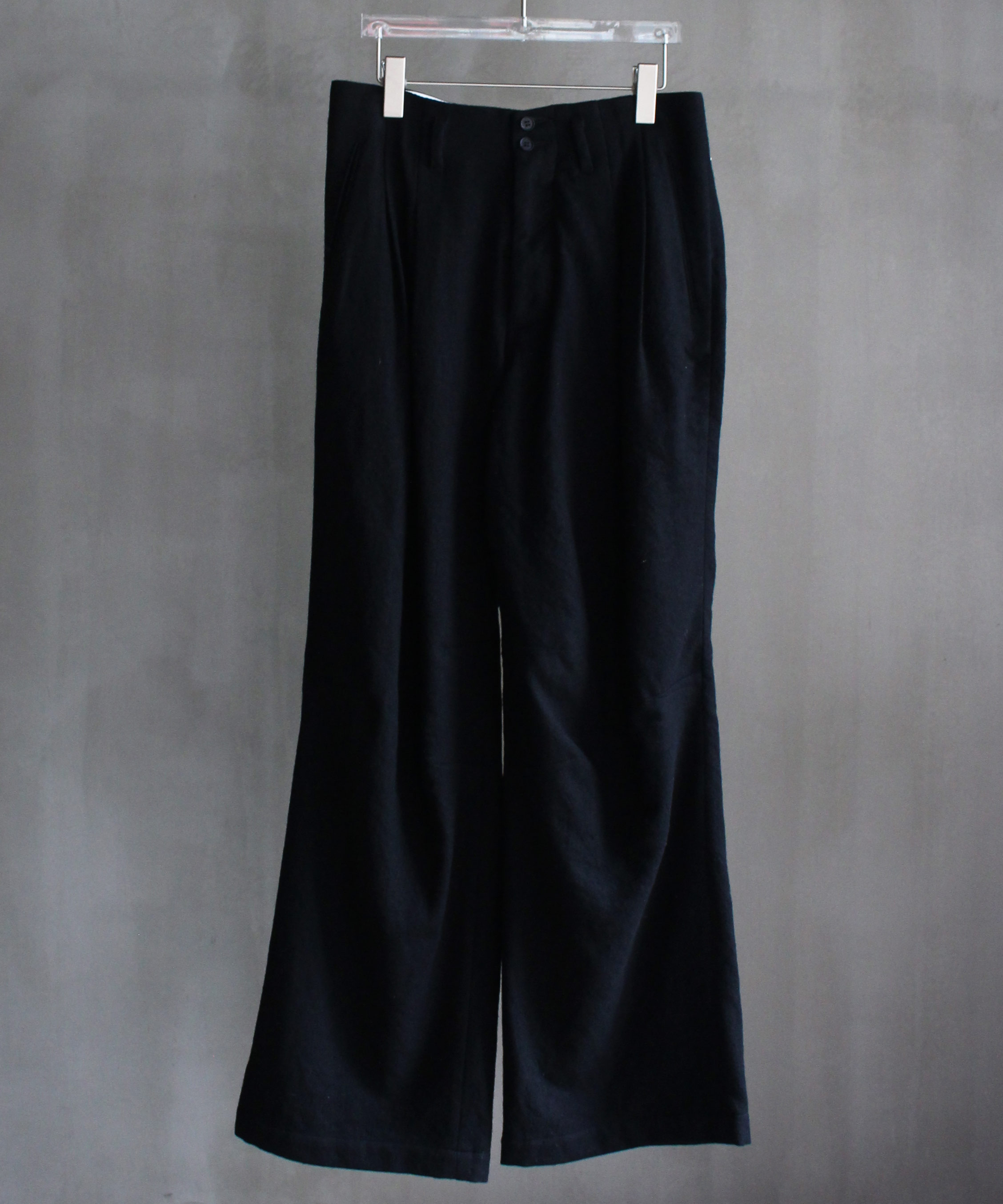 MATSUFUJI Milling Wool Wide Trousers BLACK -