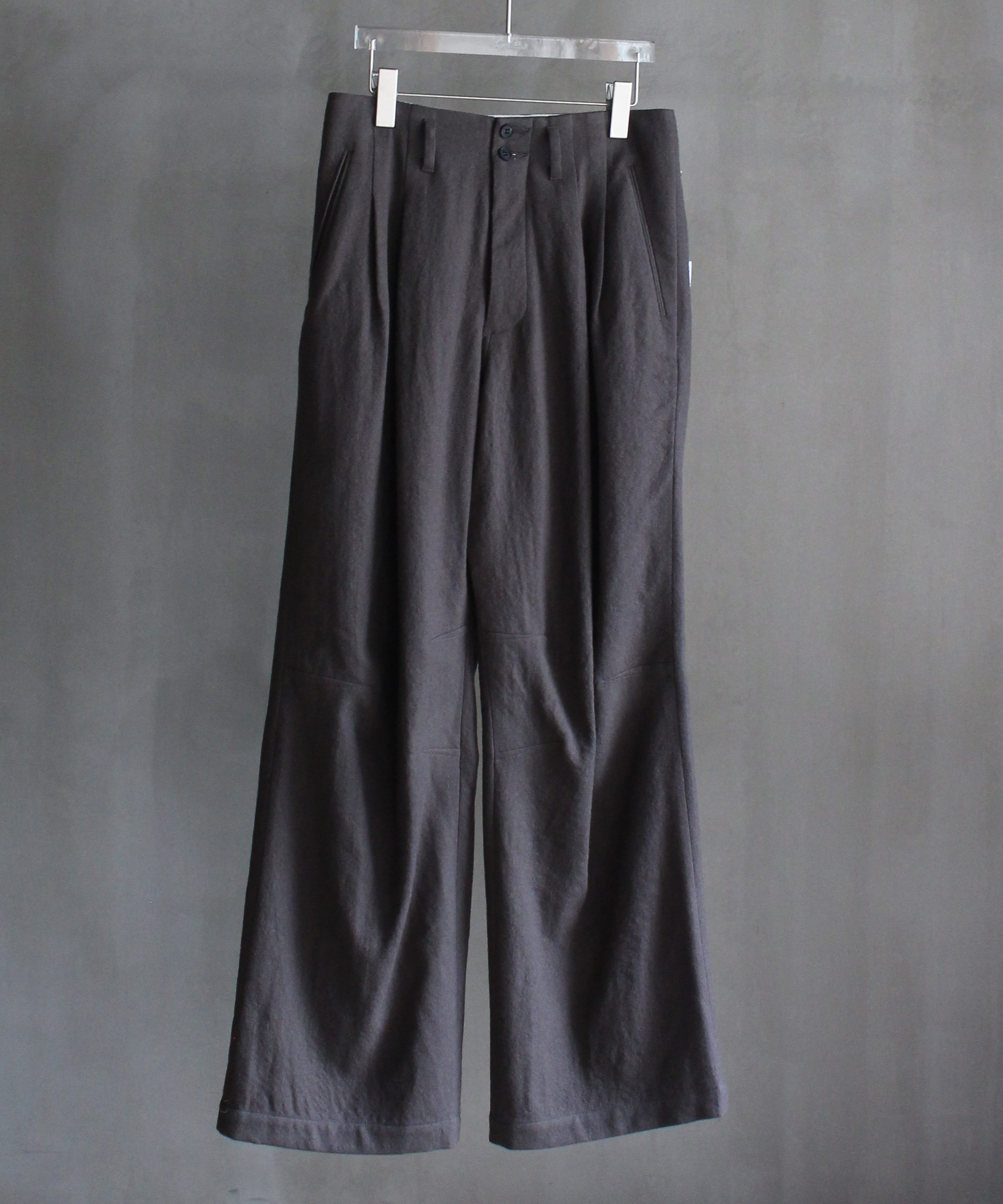 MATSUFUJI Milling Wool Wide Trousers TAUPE - | rroomm onlinestore