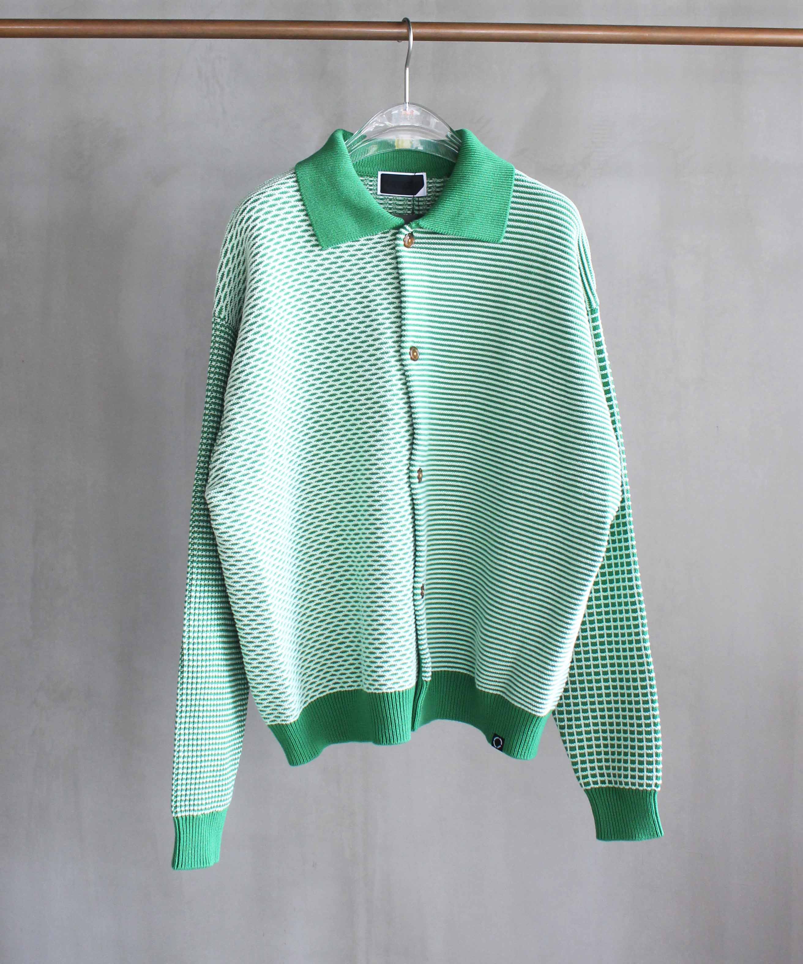 PHINGERIN MULTI KNIT SHIRT JACKET GREEN - | rroomm