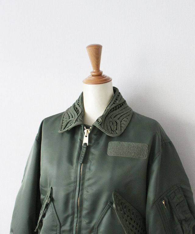 mame kurogouchi Cording Embroidered Flight Jacket KHAKI - Ladys mame kurogouchi Cording Embroidered Flight Jacket KHAKI - Ladys