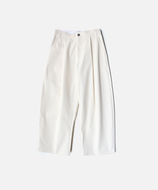 STUDIO NICHOLSON PEACHED COTTON TWILL VOLUME PLEAT PANTS CREAM - Mens 激安店 PEACHED COTTON TWILL VOLUME PLEAT PANTS スラックス