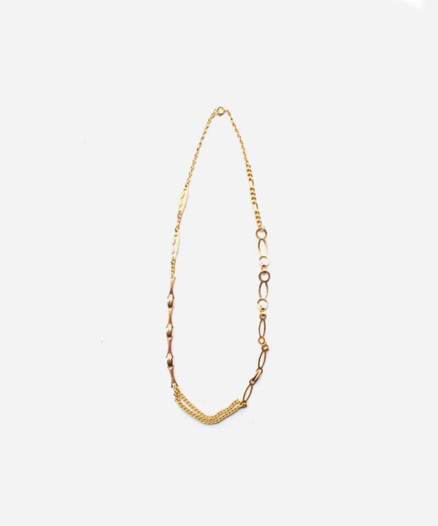 Daniel et Lili 60's deadstock french metal multi necklace gold - Mens