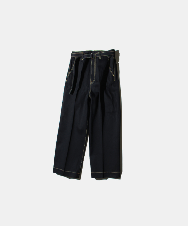 yass BELTED DENIM TROUSERS BLACK - Mens