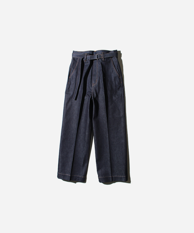 yass BELTED DENIM TROUSERS INDIGO - Mens