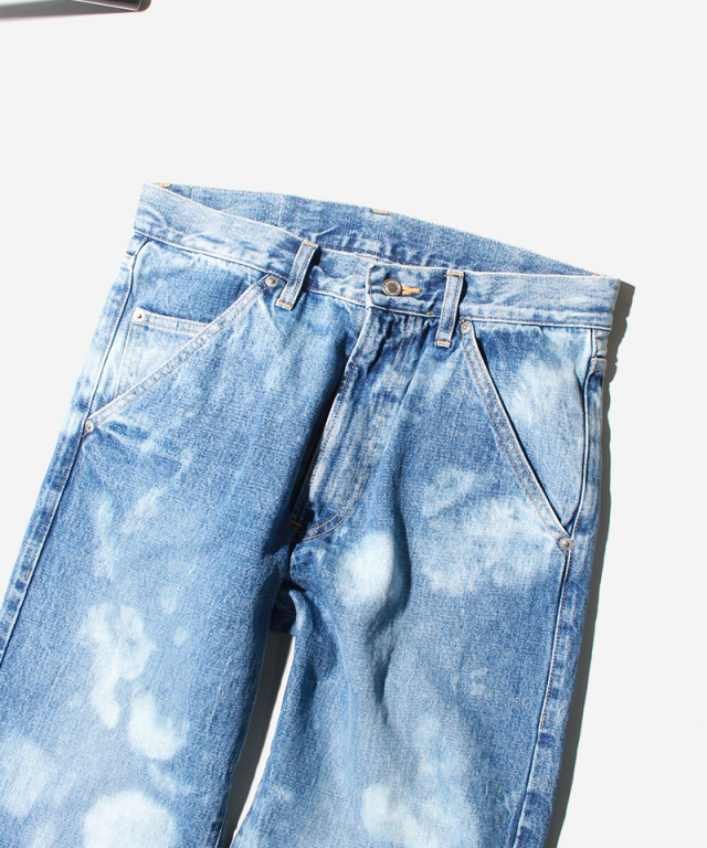 APOCRYPHA FLYSIDE BLEACH DENIM PANTS BLEACH - Mens 魅力的な APOCRYPHA.FLYSIDE DENIM BLUE PANTS デニム/ジーンズ