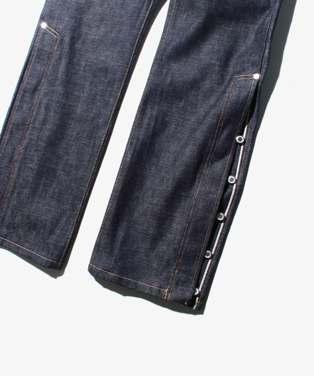 APOCRYPHA FLYSIDE DENIM PANTS INDIGO - Mens 魅力的な APOCRYPHA.FLYSIDE DENIM BLUE PANTS デニム/ジーンズ