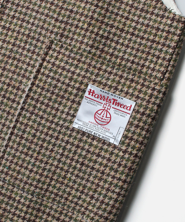 RL DeadStock Harris Tweed Vest RV khaki mix hound