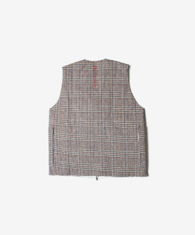 RL DeadStock Harris Tweed Vest RV beige check - Mens | rroomm 