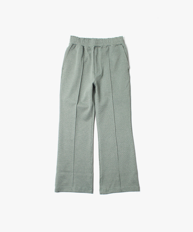 MATSUFUJI Melange Rib Semi-flare Trousers GREEN - Mens