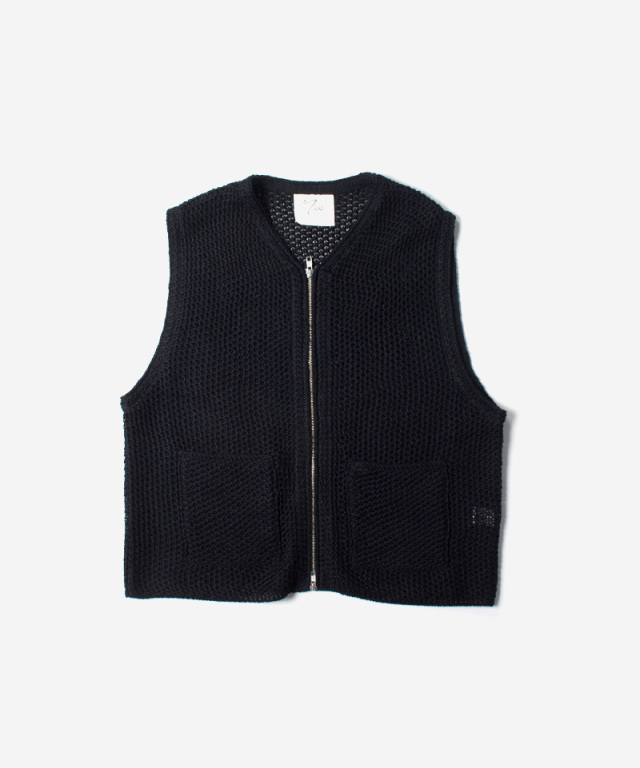 yass ZIP KNIT VEST BLACK - Mens