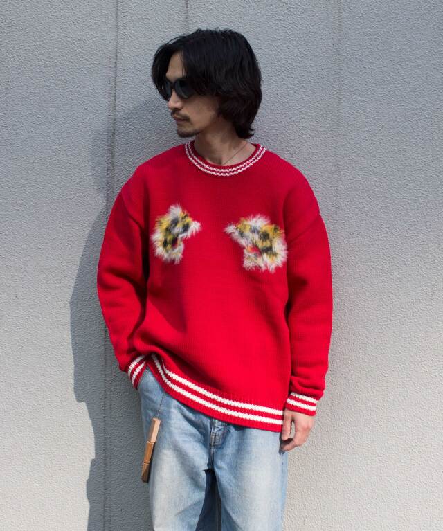 amok TIGER KNIT RED - Mens | rroomm onlinestore（ルーム オンライン 