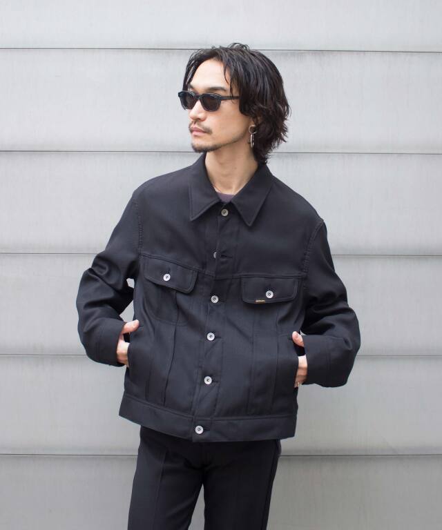 DAIRIKU ダイリクコーデュロイ ロング ピーコート ほどける 黒 M