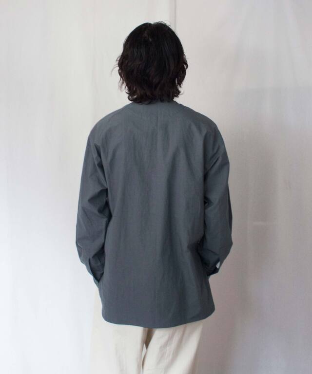 POLYPLOID RAGLAN STAND COLLAR SHIRT C GRAY - Mens | rroomm