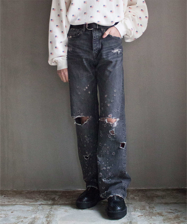DAIRIKU Damage Straight Denim Pants 29